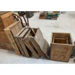 Quantity of vintage wooden storage boxes & crates.