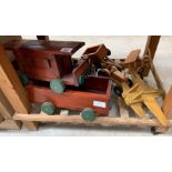 Collection of children's wooden toys to include trains, etc