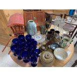 Selection of items to include tankards, Studio pottery