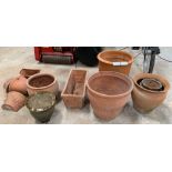 Assorted terracotta pots and planters. Viewing/col