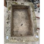 Large rectangular granite garden trough.