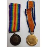 Medals - WWI pair named to 26347 Pt A Caddy Glouc