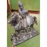 A late Victorian heavy cast metal figure of a knig