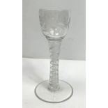 A late 18th/early 19th Century cordial glass the b