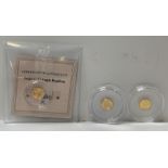 Three small gold coins - USA Eagle replica 0.5g wi