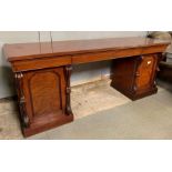 A large Victorian mahogany sideboard with mirrored