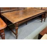 A Victorian oak gothic style rectangular dining/ce