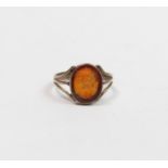 A Victorian intaglio ring, in an unmarked mount