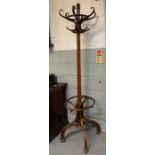 An early 20th Century bentwood coat stand, approx