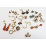 **WITHDRAWN** A collection of earrings, including; a pair of Blu