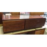 ULDUM INTERIORS - a rosewood low drawer unit of tw