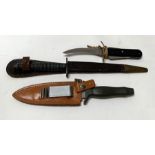 A FS (Fairbairn Sykes) fighting knife in leather s