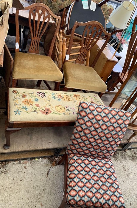 2 oak dining room chairs, mid century fireside cha