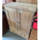 Pine cabinet with 2 doors opening to 2 adjustable
