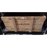 Large pine crate embossed with Air Commodore VE Ve