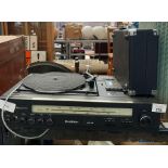 Old Dynatron amplifier, portable Crosley record pl