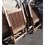 4 hardwood folding garden chairs