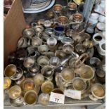 Large quantity of silver plated & metalware egg cu