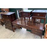Stag dressing table, chest of drawers & 2 side cab
