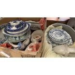 Shelf of general mixed china, dinner & tea plates