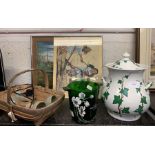 Collectables including pictures, large jardiniere