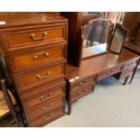 Pair of dark wood G Plan bedside cabinets each wit