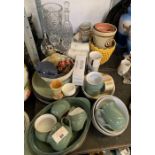 Quantity of light green Denby dinner & tableware t