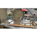 Brass fire fender & brass circular table top
