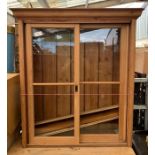 Pine glass topped cabinet