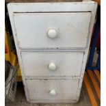 Painted pine 3 drawer cabinet