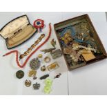 Small box of costume jewellery