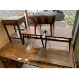 Footstool & 2 small occasional tables & a small si
