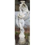 Concrete statue of Neptune style lady