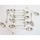 A set of six Victorian silver Hanovarian tea spoon