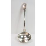 A Georgian silver soup ladle, by Benjamin Elkin, L