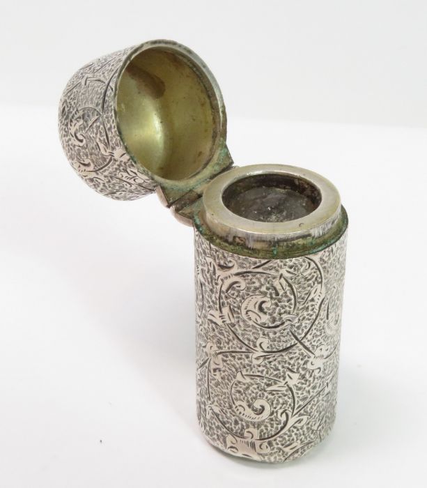 A Victorian silver scent bottle; an amber cheroot - Image 6 of 6
