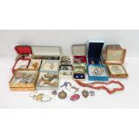 A collection of costume jewellery, mainly brooches