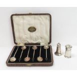 A cased set of six silver bean end coffee spoons;