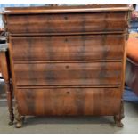 An unusual 19th century Scottish mahogany veneer chest of f