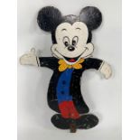A 20th century painted wooden 2D figure of Mickey
