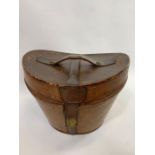 A 20th century brown leather top hat box