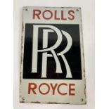 A rectangular Rolls Royce enamel sign, 27.8cm x 1