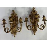 A pair of 19th century carved wood, gilt and gesso