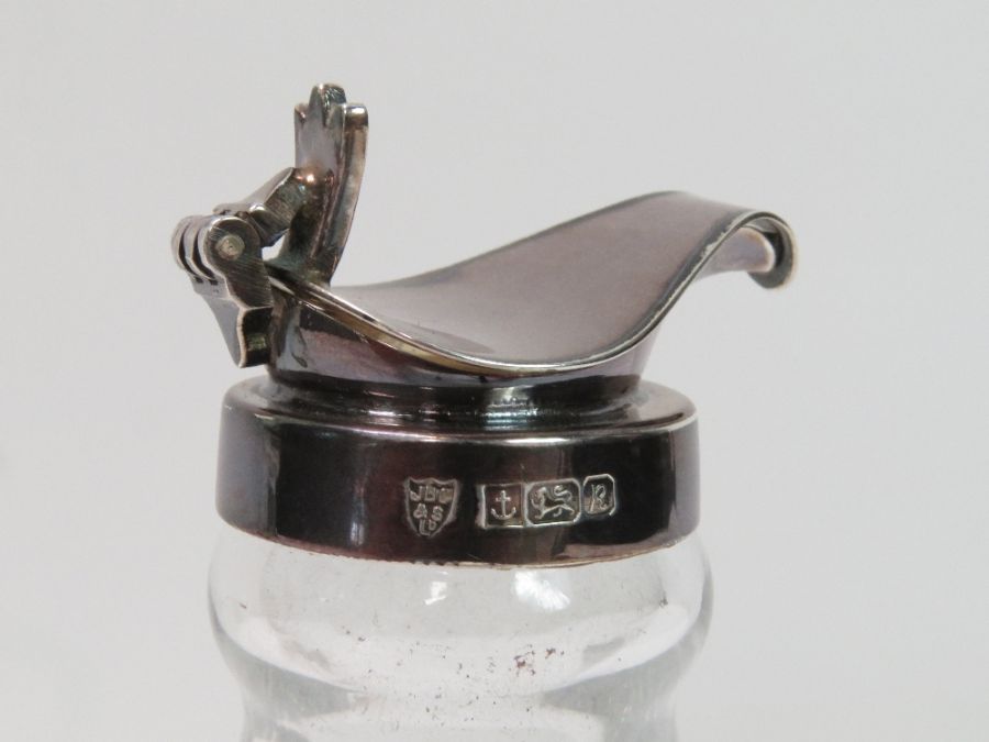 A silver mounted glass whisky tot, by Hukin & Heat - Image 4 of 5