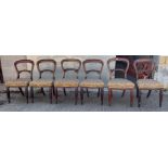 Six Victorian mahogany balloon back dining chairs