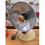 Vintage fan and old heat generator lamp
