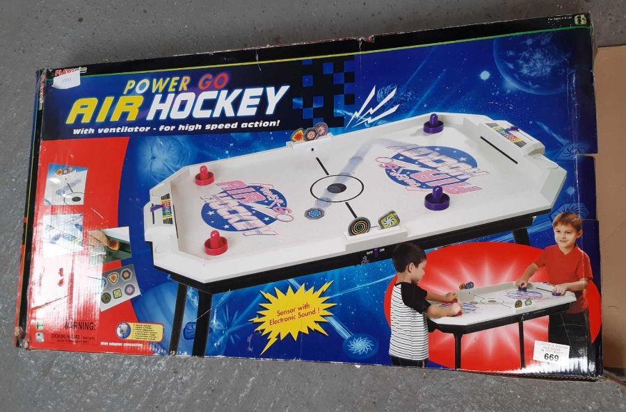 Boxed Power Go air hockey table game