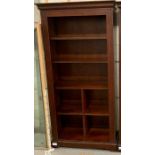 Modern mahogany open bookshelf with 2 adjustable s