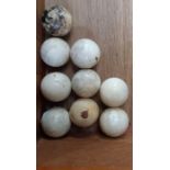 9 Victorian ivory gaming balls