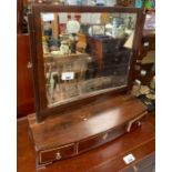 Mahogany mirror on 3 drawer stand